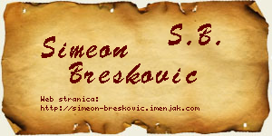 Simeon Brešković vizit kartica